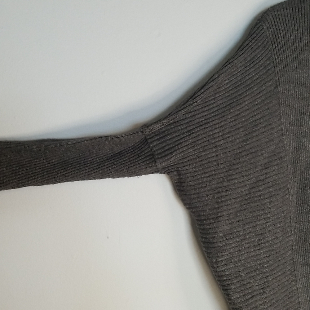 Zara Knit Cowl Neck Gray Open Front Sweater Medium - Picture 5 of 5